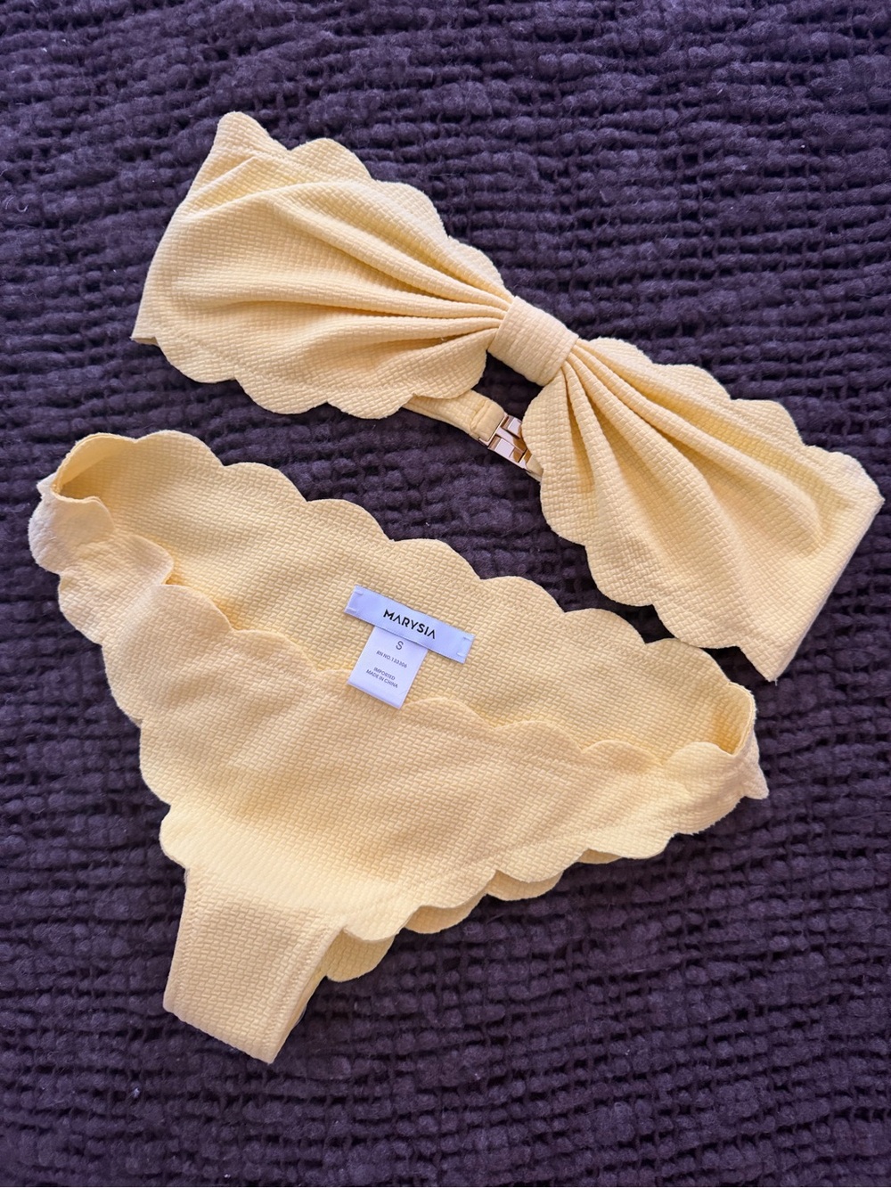Marysia Swim Lemon Scalloped Bandeau Bikini Set